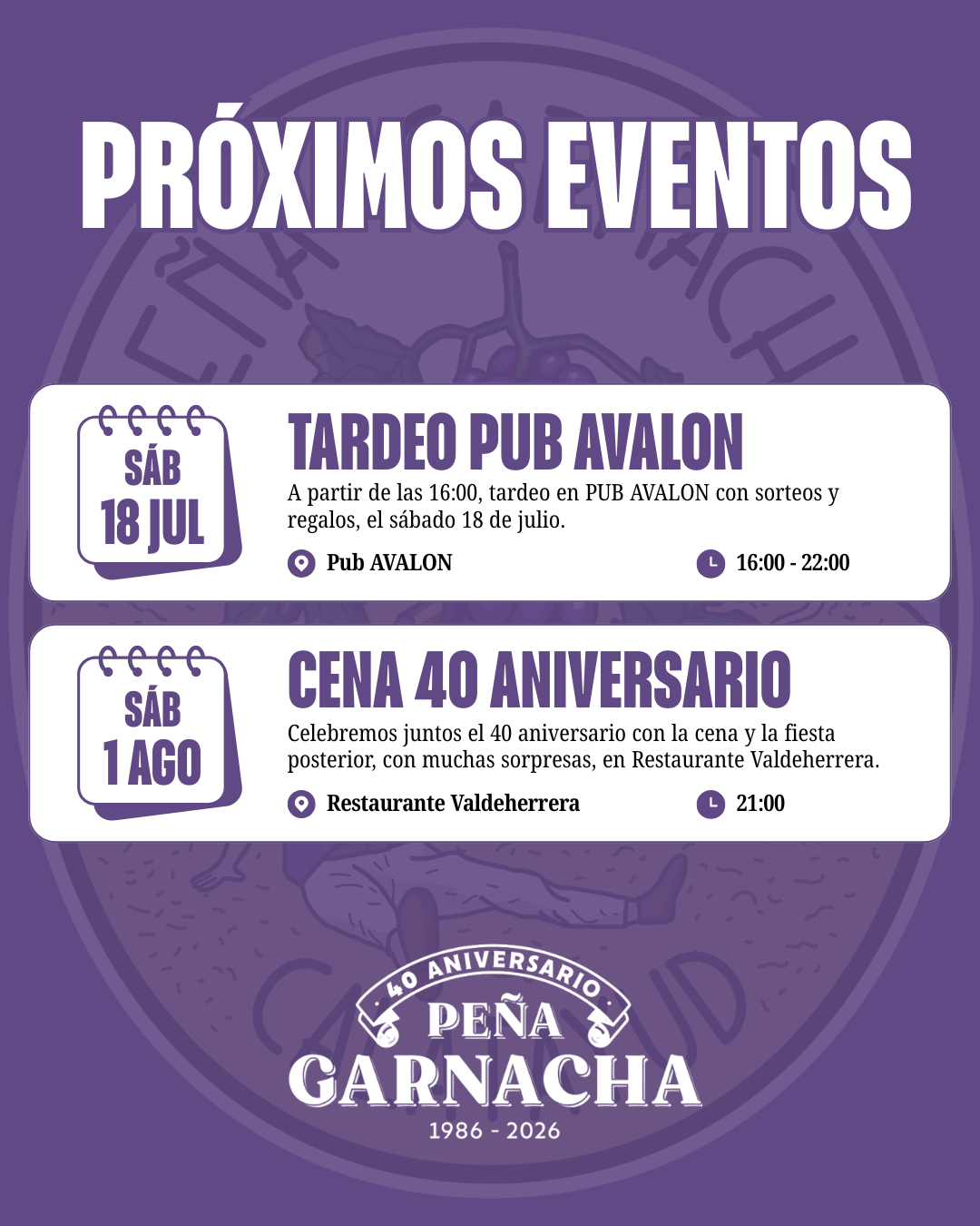 PRÓXIMOS EVENTOS