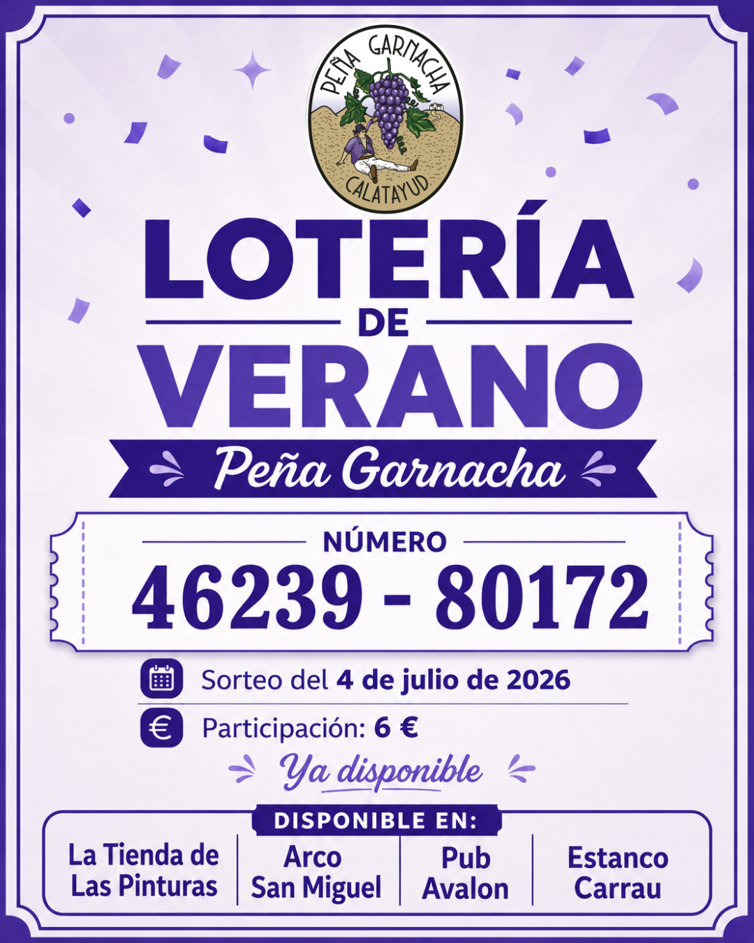 LOTERÍA VERANO 2026